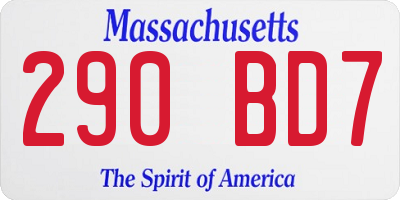 MA license plate 290BD7