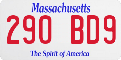 MA license plate 290BD9