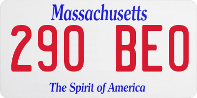 MA license plate 290BE0