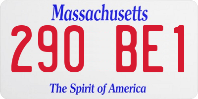 MA license plate 290BE1