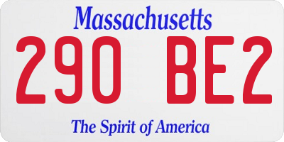 MA license plate 290BE2