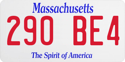 MA license plate 290BE4