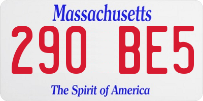 MA license plate 290BE5