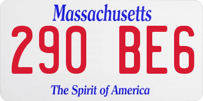 MA license plate 290BE6