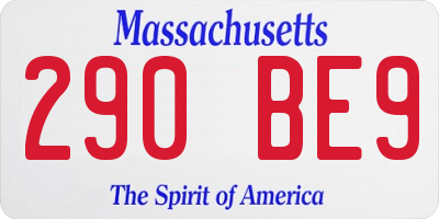 MA license plate 290BE9