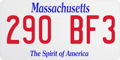 MA license plate 290BF3