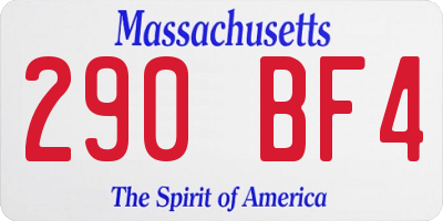 MA license plate 290BF4