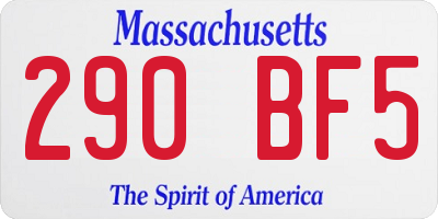 MA license plate 290BF5