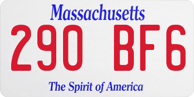 MA license plate 290BF6