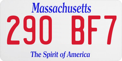 MA license plate 290BF7