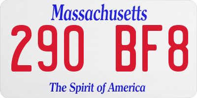 MA license plate 290BF8