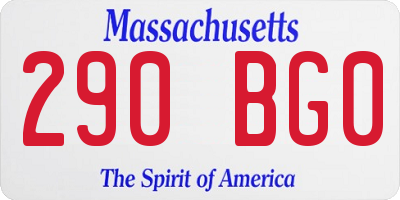 MA license plate 290BG0