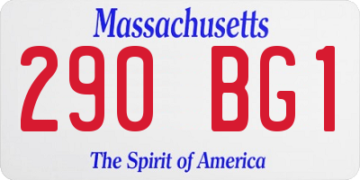 MA license plate 290BG1