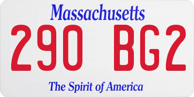 MA license plate 290BG2