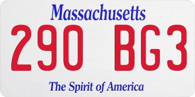 MA license plate 290BG3