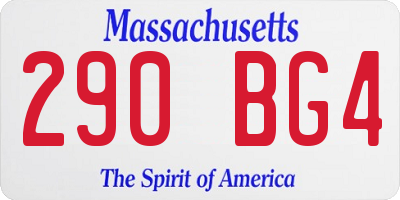 MA license plate 290BG4
