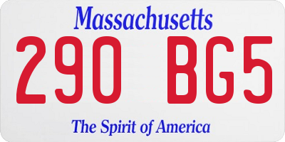 MA license plate 290BG5