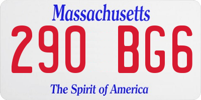 MA license plate 290BG6