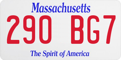 MA license plate 290BG7