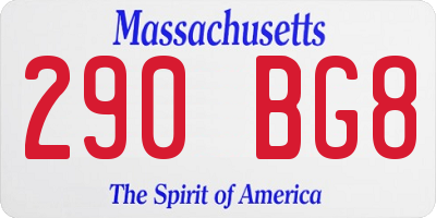 MA license plate 290BG8
