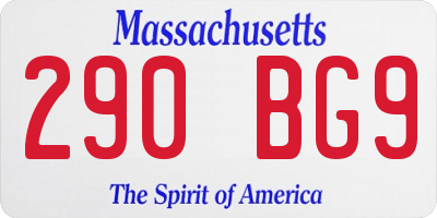 MA license plate 290BG9