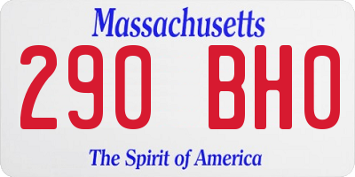 MA license plate 290BH0