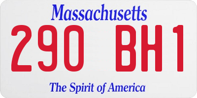 MA license plate 290BH1