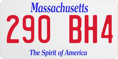 MA license plate 290BH4