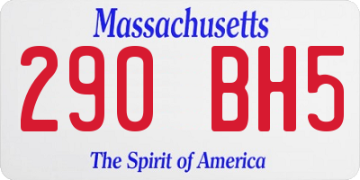 MA license plate 290BH5