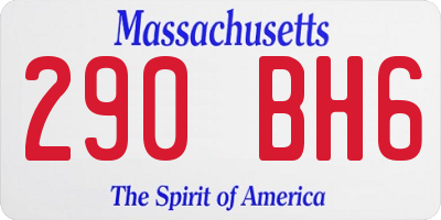 MA license plate 290BH6