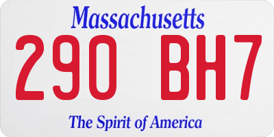 MA license plate 290BH7