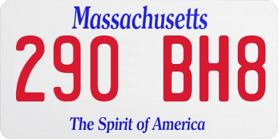 MA license plate 290BH8