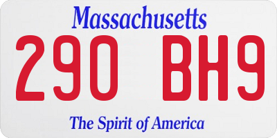 MA license plate 290BH9