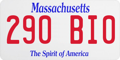 MA license plate 290BI0