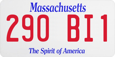 MA license plate 290BI1