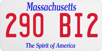 MA license plate 290BI2