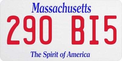 MA license plate 290BI5