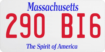 MA license plate 290BI6
