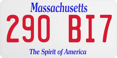 MA license plate 290BI7