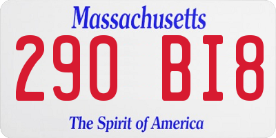 MA license plate 290BI8