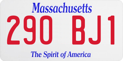 MA license plate 290BJ1