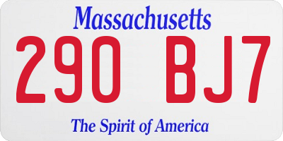 MA license plate 290BJ7