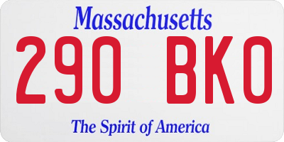 MA license plate 290BK0