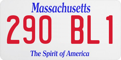 MA license plate 290BL1