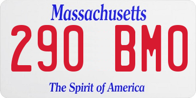 MA license plate 290BM0