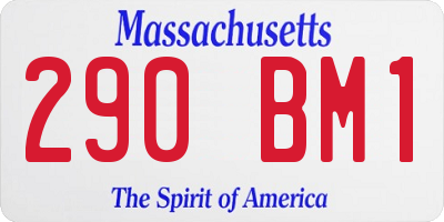 MA license plate 290BM1