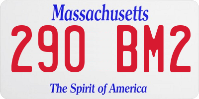 MA license plate 290BM2