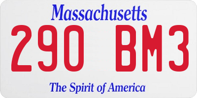 MA license plate 290BM3