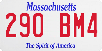 MA license plate 290BM4
