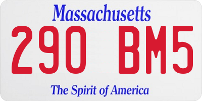 MA license plate 290BM5